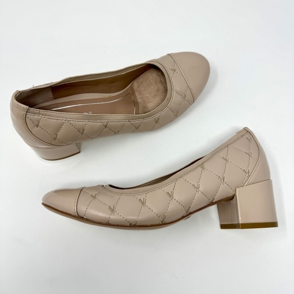 Vionic Tan Quilted Block Heel Ruby Pumps - Picture 3 of 14